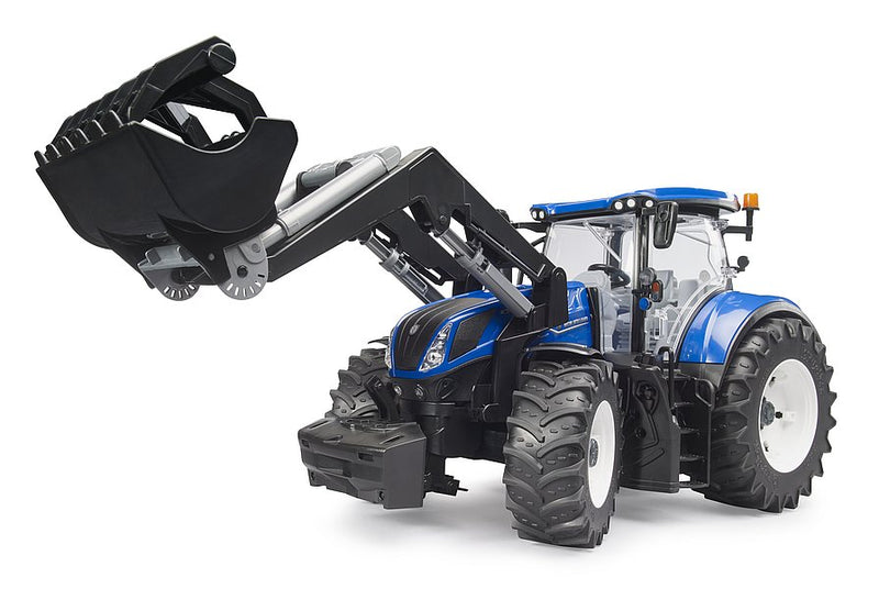 Bruder New Holland T7.340 Tractor with Front Loader – 1:16 Farm Toy with Bucket Attachment (Ages 4+)