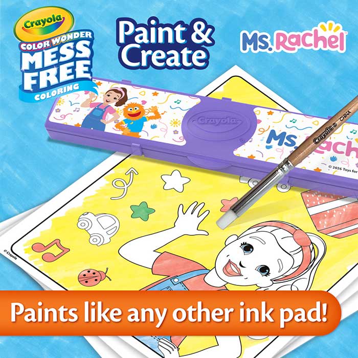 Crayola Color Wonder Paint & Create Ms. Rachel – Mess-Free Washable Paint Activity Set for Toddlers (Ages 1+)