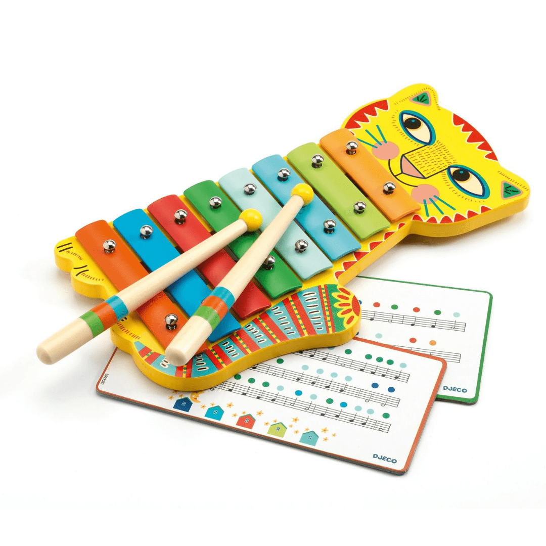 Djeco Animambo Wooden Metallophone – Kids Glockenspiel-Style Instrument (Ages 3+)