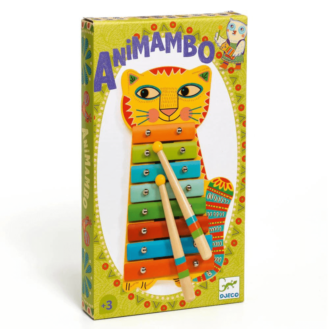 Djeco Animambo Wooden Metallophone – Kids Glockenspiel-Style Instrument (Ages 3+)