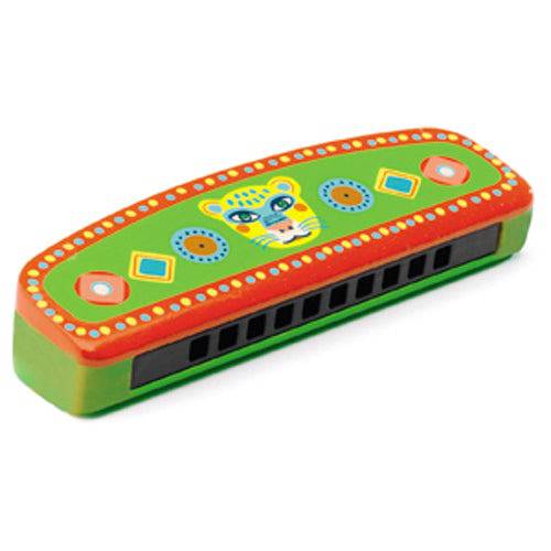 Djeco Animambo Illustrated Wooden Harmonica – Kids Wind Instrument (Ages 3+)