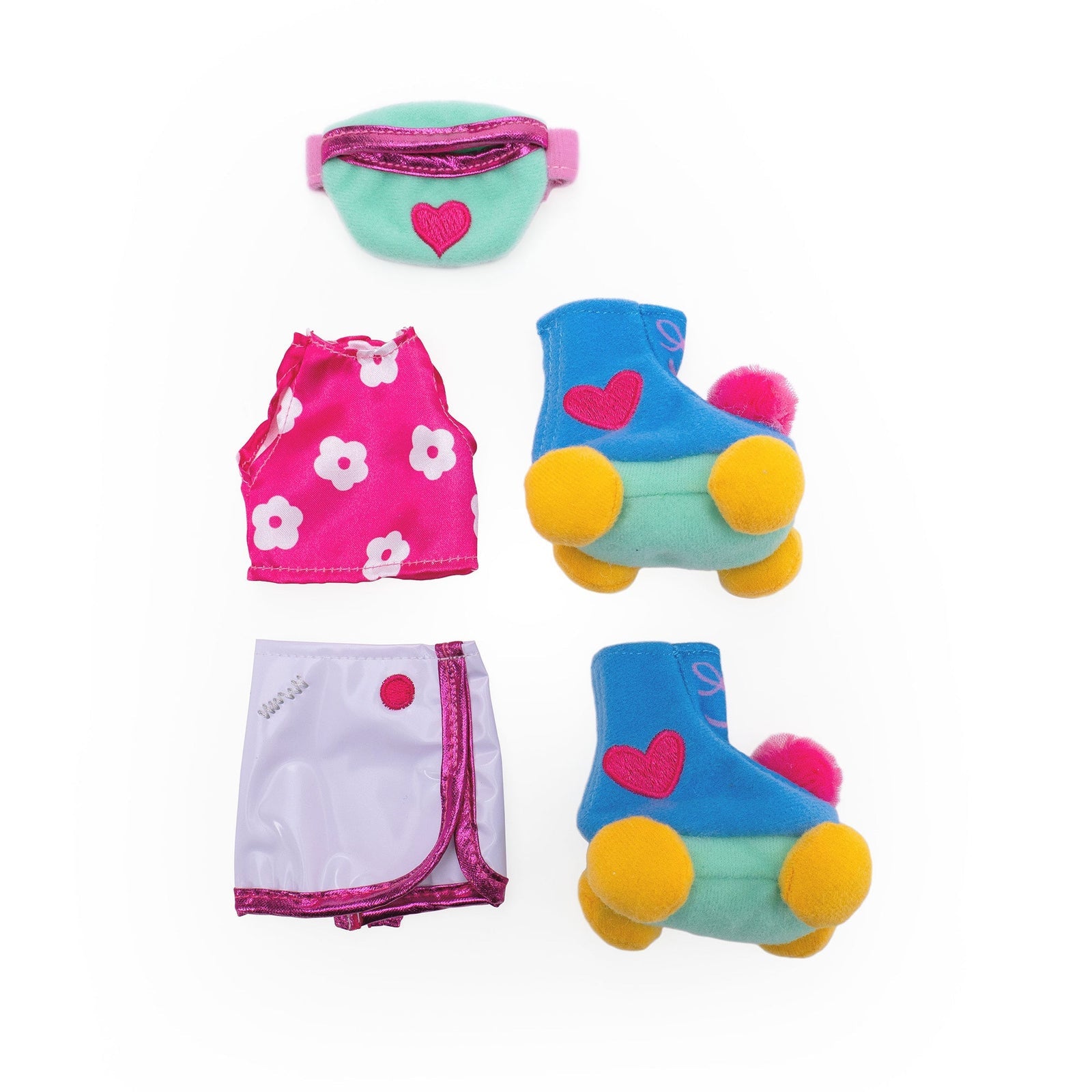 Manhattan Toy Groovy Girls Let's Roll! Doll Outfit – 5-Piece Roller Skate Set with Pom-Poms & Waist Bag for 13" Groovy Girls Dolls (Ages 3+)
