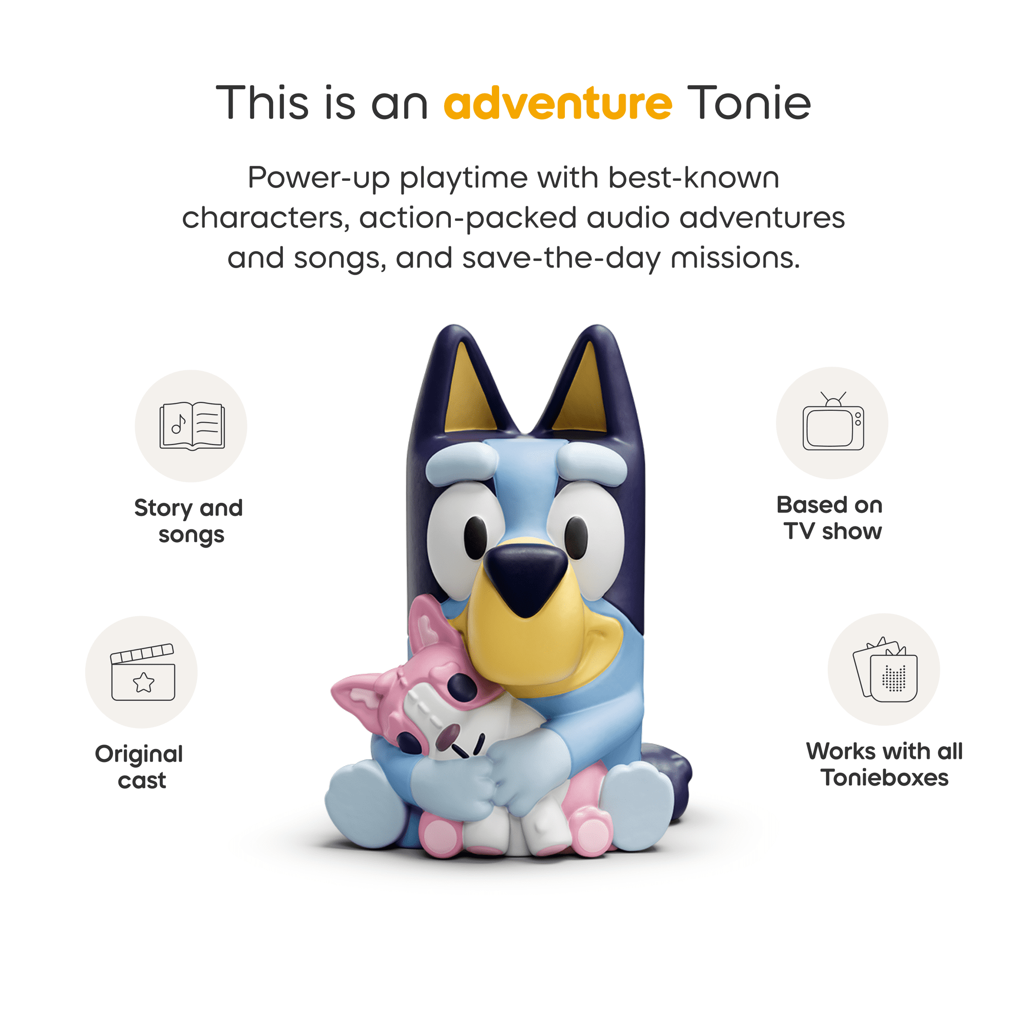 Tonies Toniebox 2 Starter Set Sky Blue Bluey – Screen-Free Audio Player for Kids with Bluey Tonie (Ages 1+)