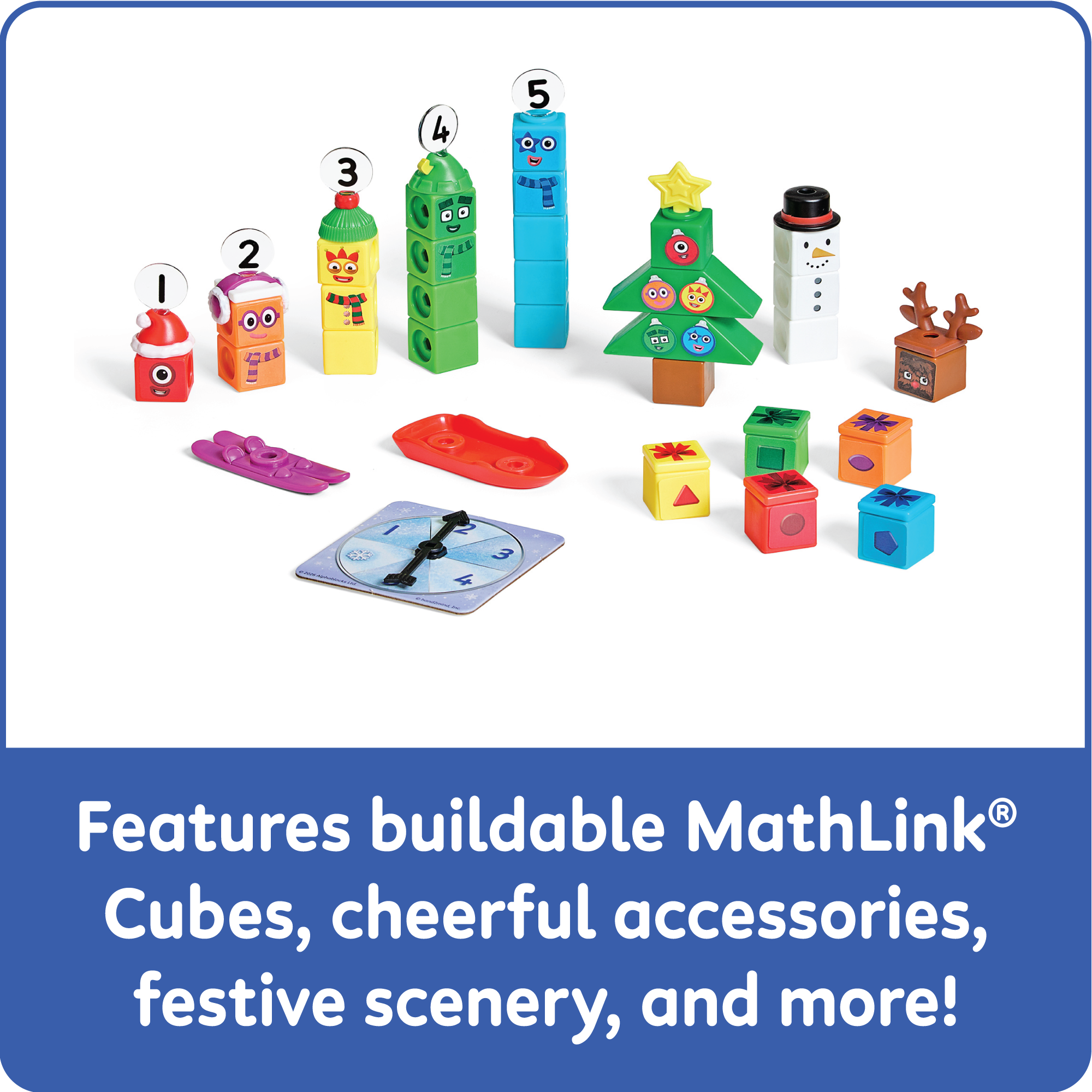 Numberblocks 2026 Advent Calendar – 24-Day Holiday Countdown with MathLink Cubes, Board Game & French Instructions (Ages 3+)