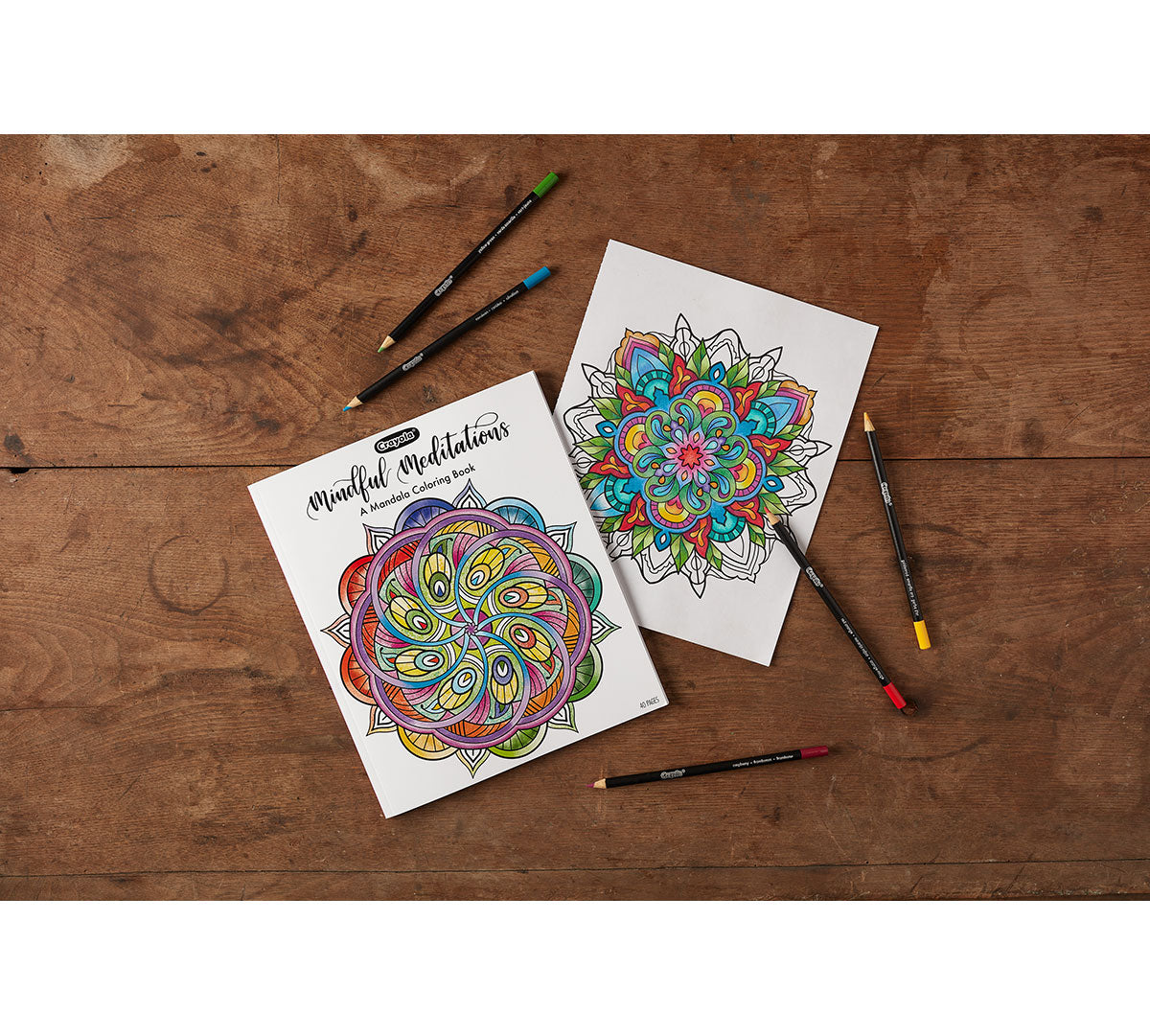 Crayola Mindful Meditations 40-Page Colouring Book – Stress-Relief Colouring for Adults & Teens (Ages 12+)