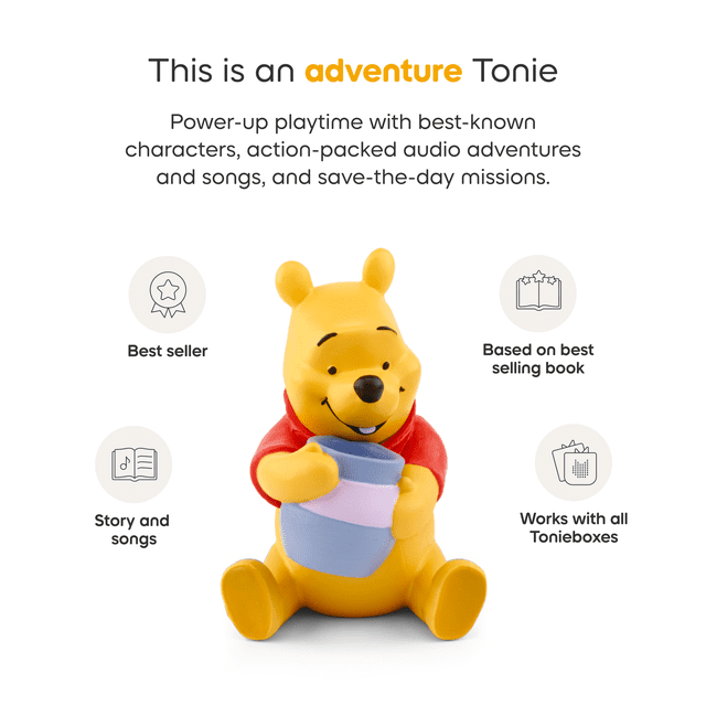 Tonies Disney Winnie the Pooh – Screen-Free Audio Tonie Figure with Stories & Songs for Kids (Ages 1+)