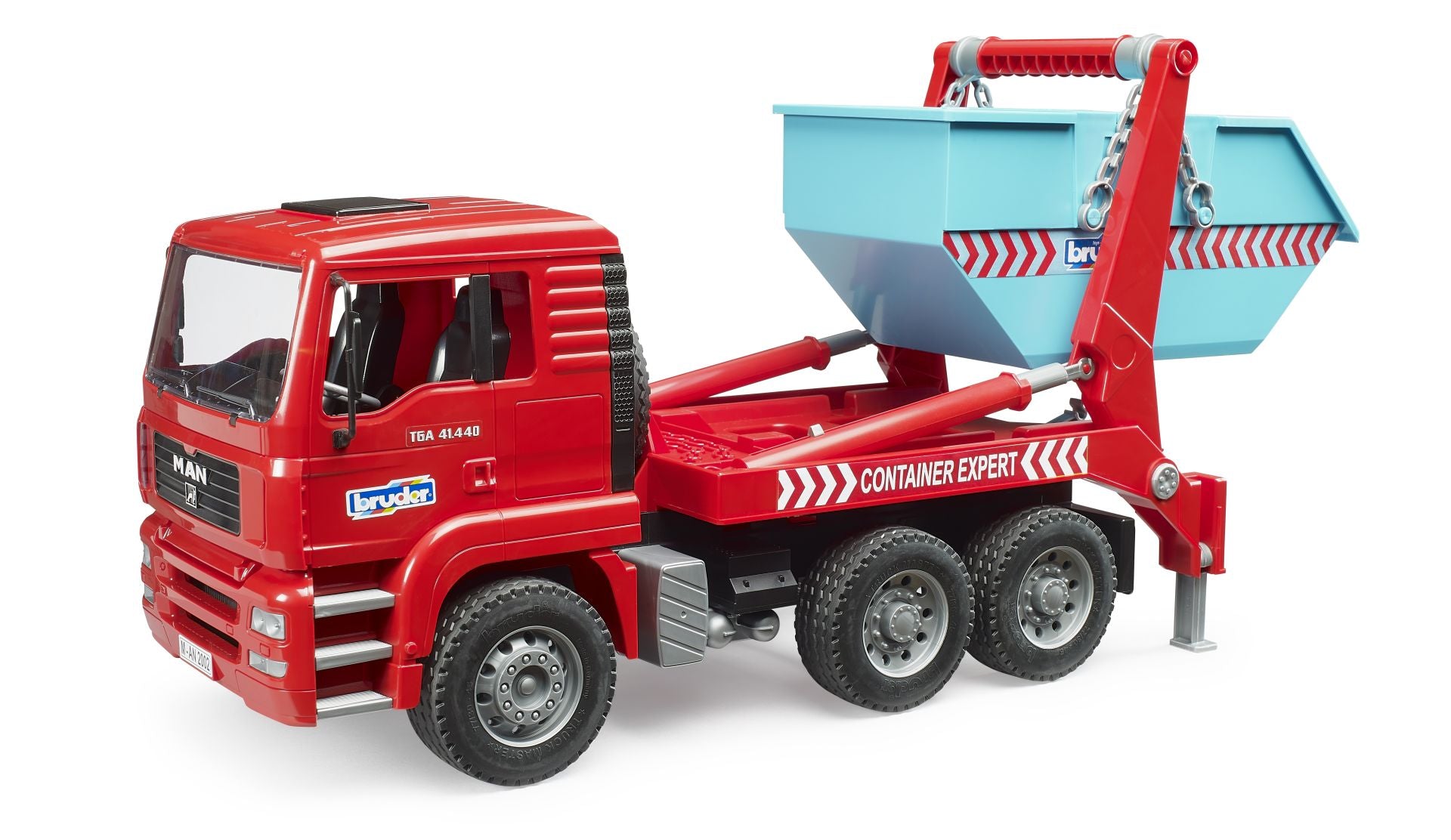 Bruder MAN TGA Skip Container Truck – 1:16 Roll-Off Container Waste Truck (Ages 4+)
