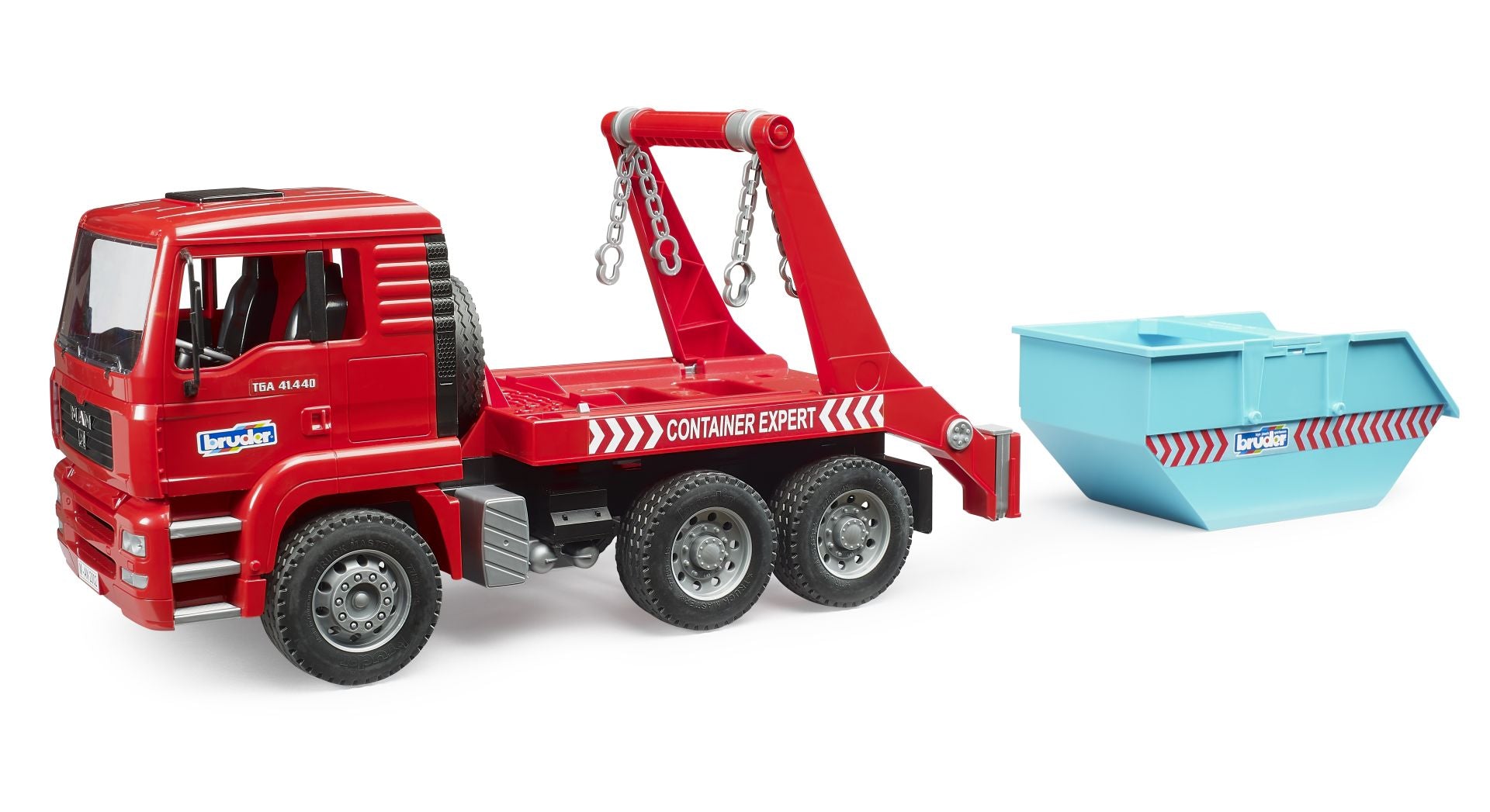 Bruder MAN TGA Skip Container Truck – 1:16 Roll-Off Container Waste Truck (Ages 4+)
