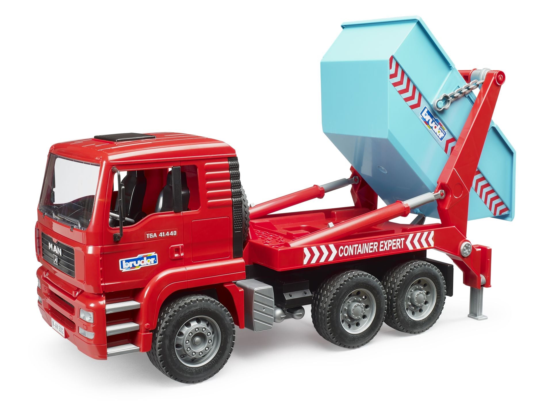 Bruder MAN TGA Skip Container Truck – 1:16 Roll-Off Container Waste Truck (Ages 4+)