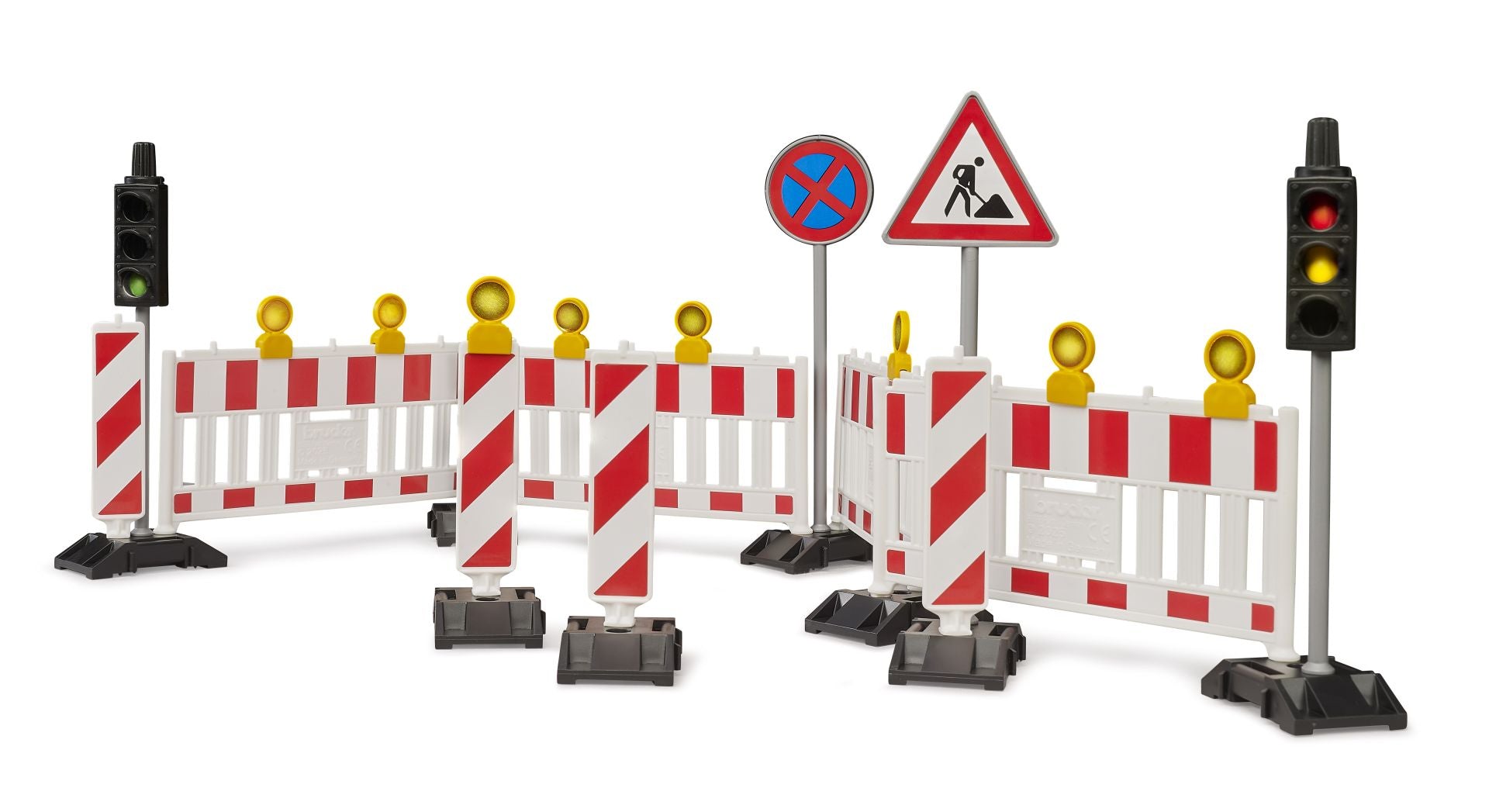 Bruder Traffic Safety Accessories Set – Traffic Lights, Warning Posts & Road Signs (Ages 4+)