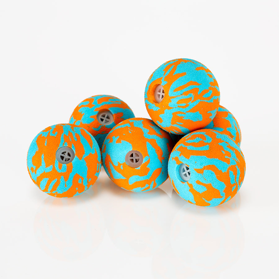 Fat Brain Toys Air Toobz Giggle Balls – Set of 6 Tie-Dye Foam Balls with Honking Horns for Air Toobz System (Ages 3+)
