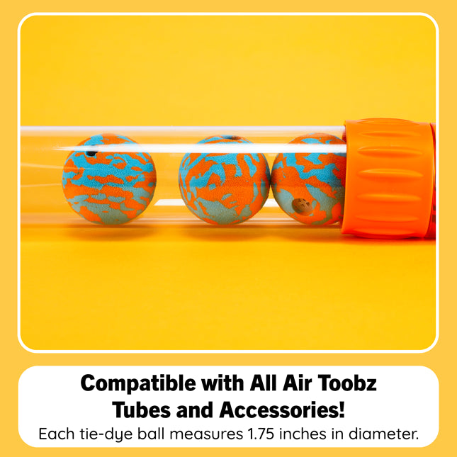 Fat Brain Toys Air Toobz Giggle Balls – Set of 6 Tie-Dye Foam Balls with Honking Horns for Air Toobz System (Ages 3+)