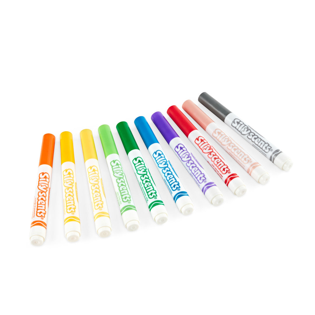 Crayola Silly Scents Smash-Up 10-Count Broad Line Markers – Scented Kids Art Markers (Ages 3+)