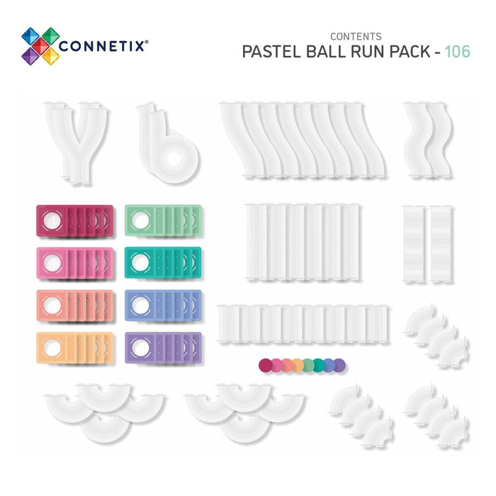 Connetix Pastel Ball Run Pack (106 Pieces)