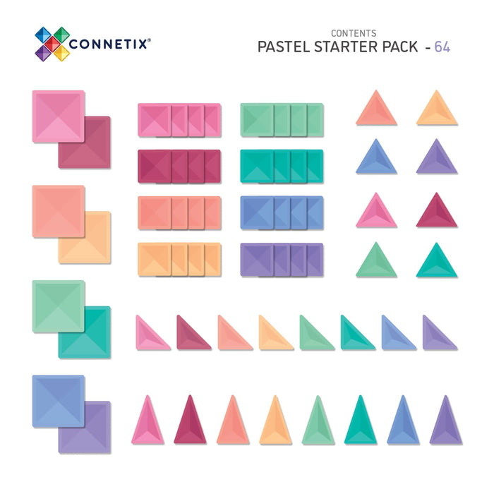 Connetix Pastel Starter Pack (64 Pieces)