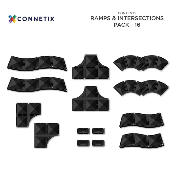 CONNETIX 16 Piece Roads Ramps and Intersections Pack