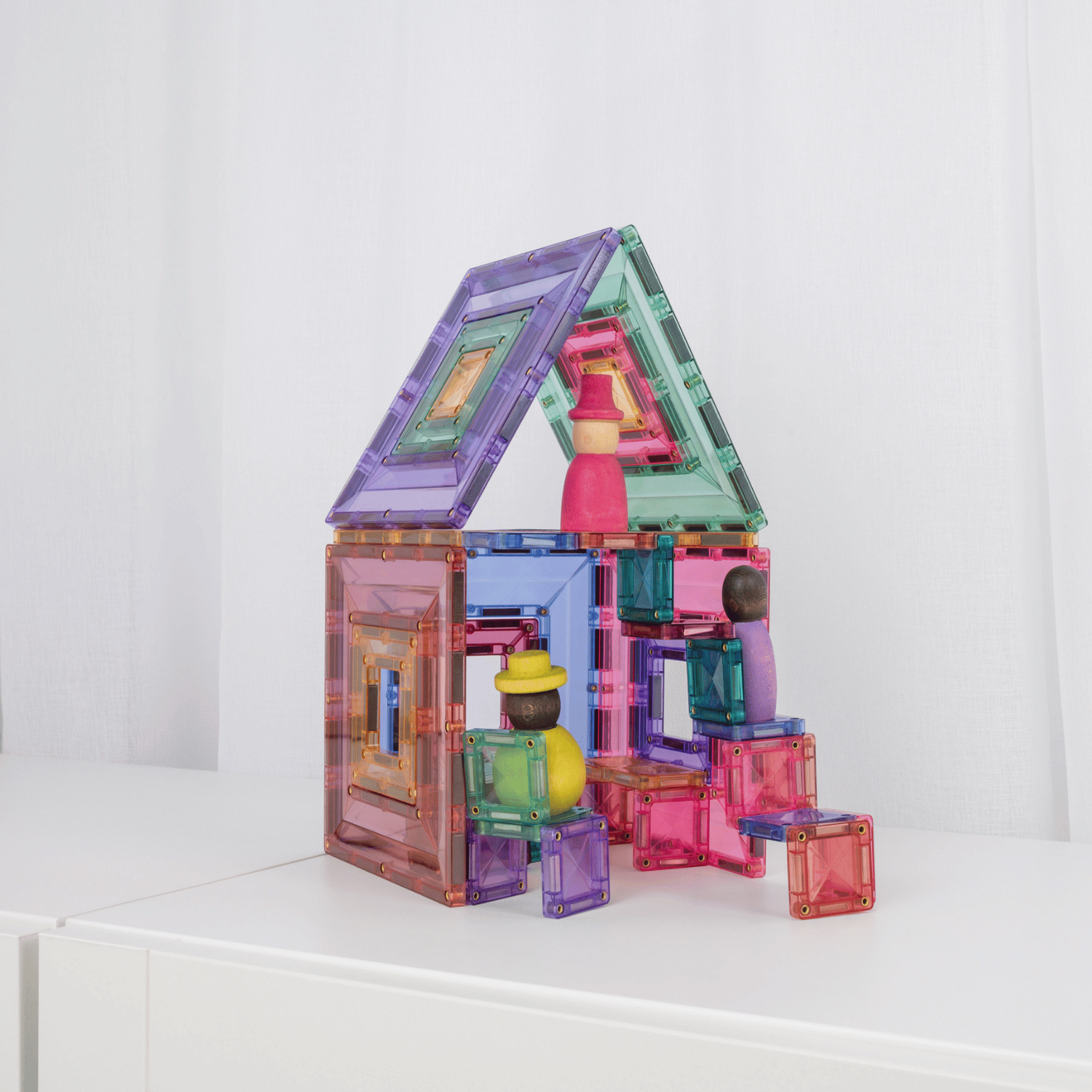 Connetix Tiles Pastel Portal Pack – 48-Piece Magnetic Tile Building Set