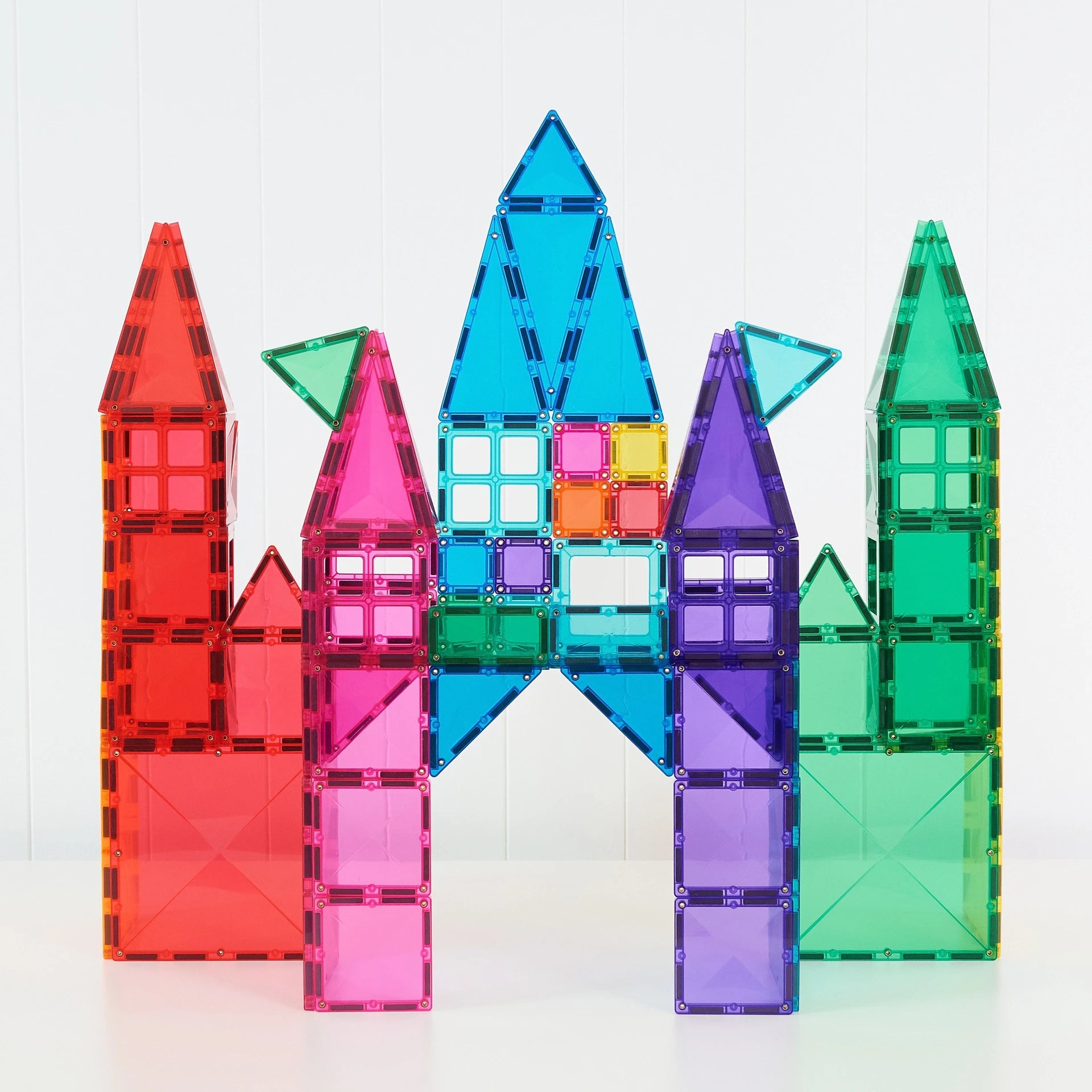 Connetix Bright Mega Pack 202-Piece Magnetic Tiles – Vibrant STEAM Building Set with Hexagons, Cars & Idea Booklet (Ages 3+)