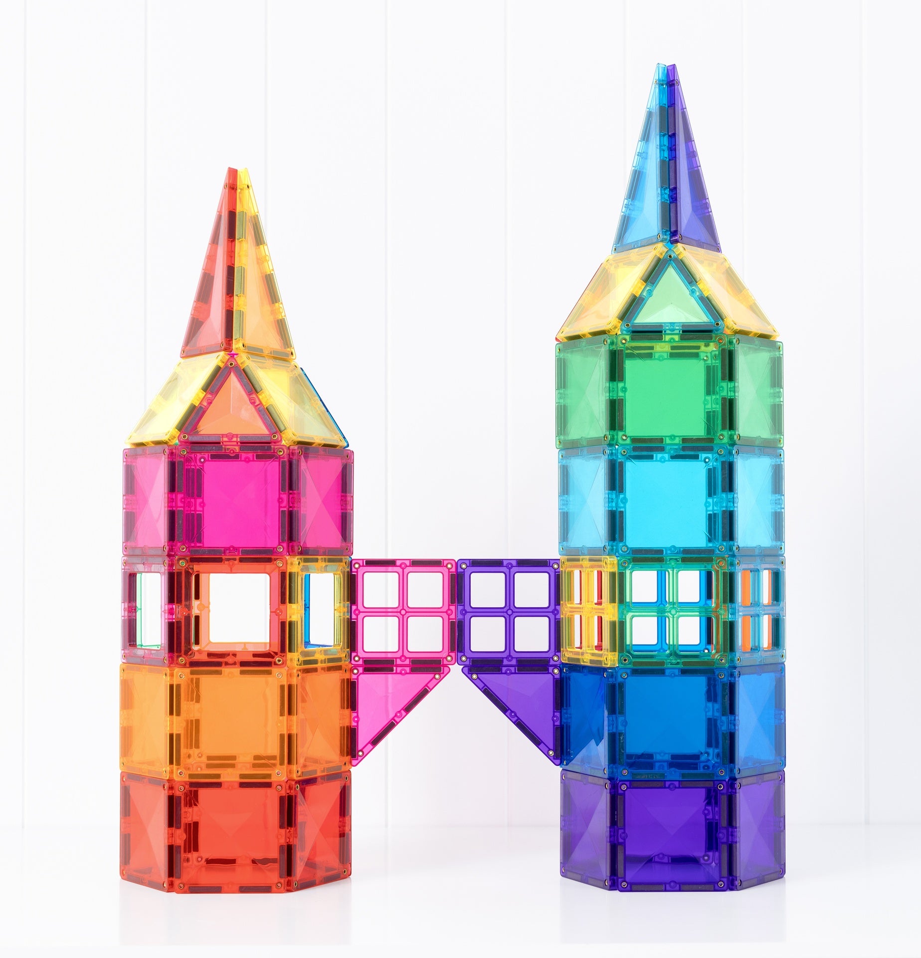 Connetix Bright Mega Pack 202-Piece Magnetic Tiles – Vibrant STEAM Building Set with Hexagons, Cars & Idea Booklet (Ages 3+)