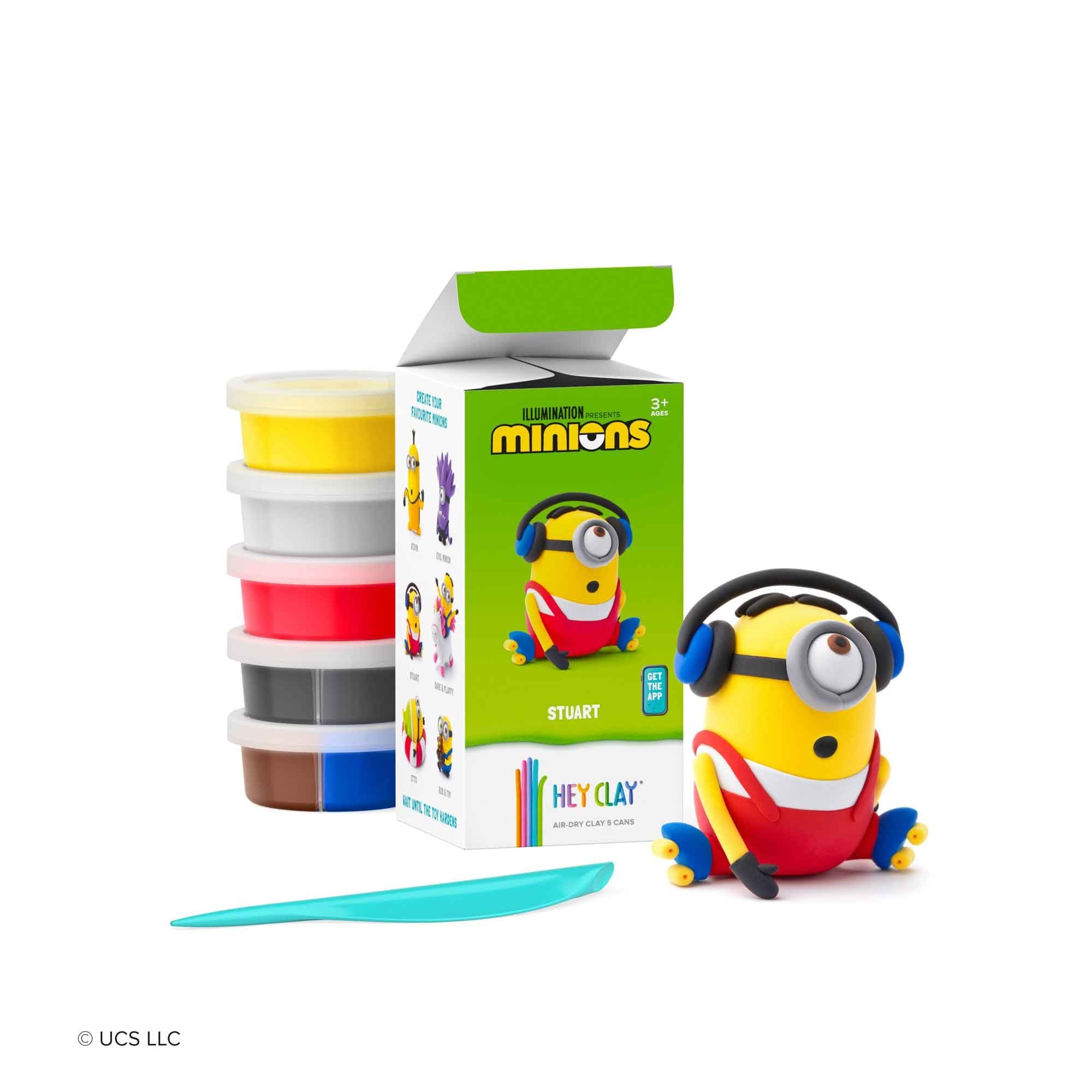 Hey Clay Stuart Minion 5-Can Air-Dry Clay Kit – Sculpt Stuart from Despicable Me (Ages 3+)