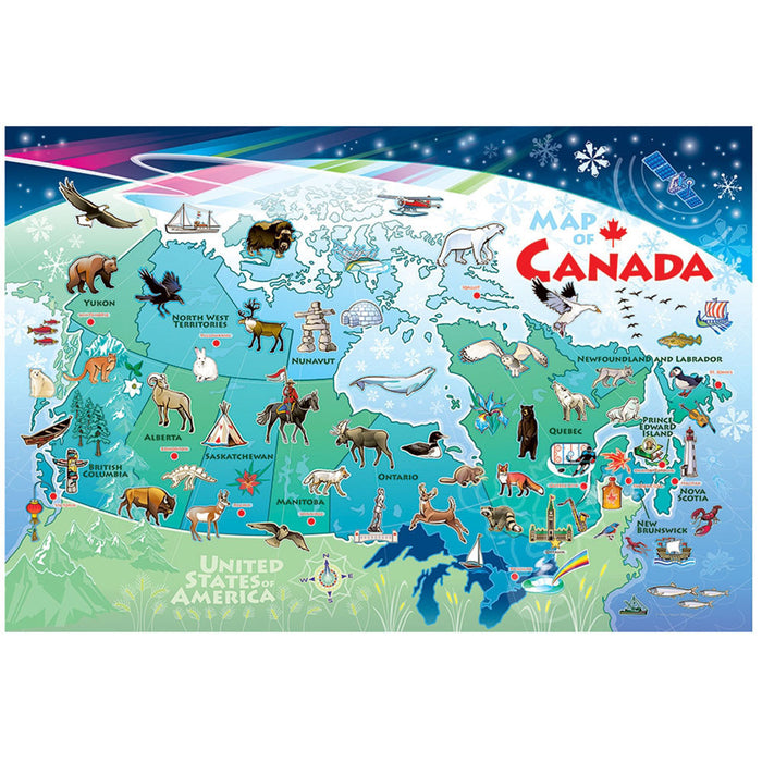 Cobble Hill Map of Canada Floor Puzzle (48 Pieces)