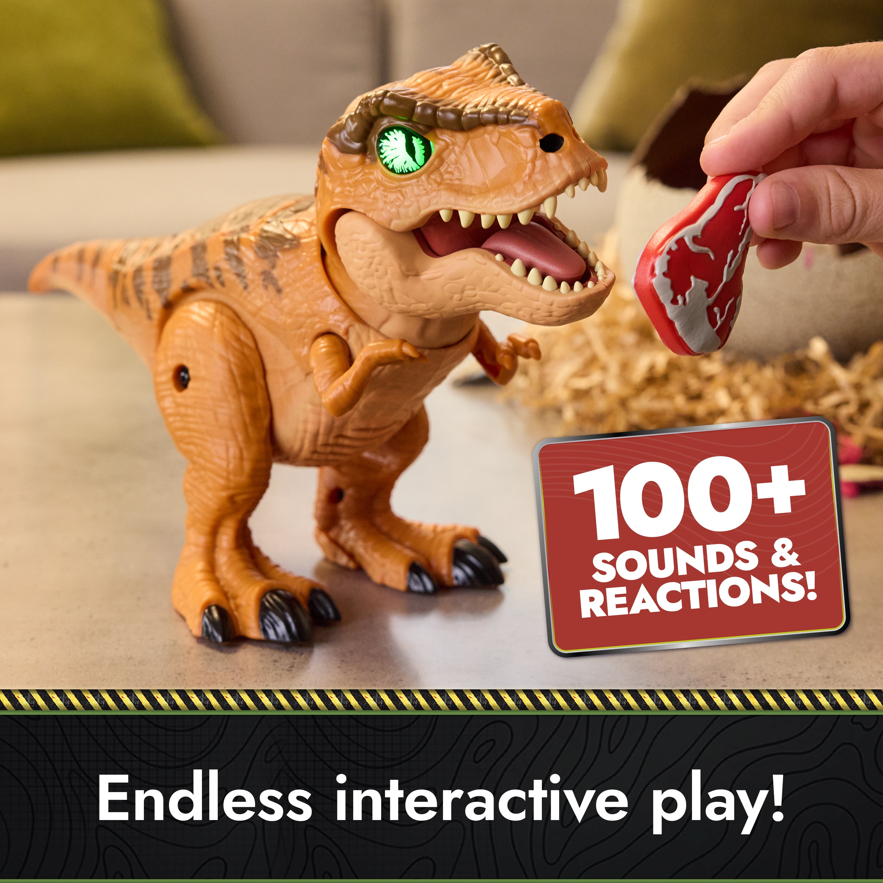Spin Master Jurassic World Primal Hatch Interactive Hatching T-Rex – Hatch, Train & Raise Your Own Baby Dinosaur with 100+ Sounds (Ages 5+)