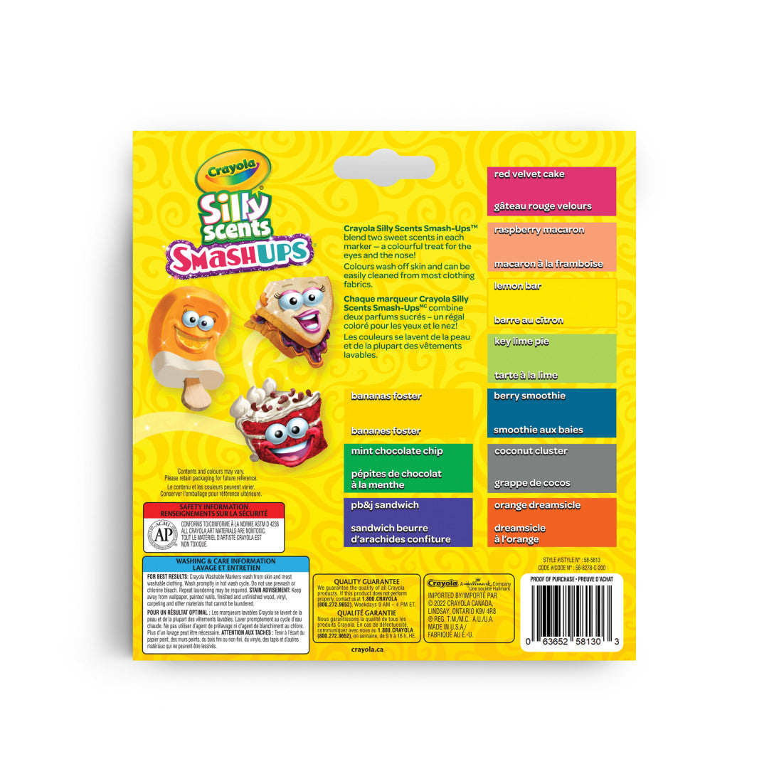 Crayola Silly Scents Smash-Up 10-Count Broad Line Markers – Scented Kids Art Markers (Ages 3+)