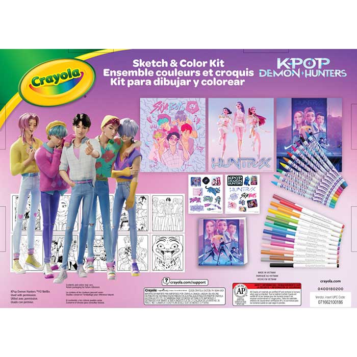 Crayola K-Pop Demon Hunters Sketch & Colour Art Kit – Complete KDH Artist Set (Ages 8+)