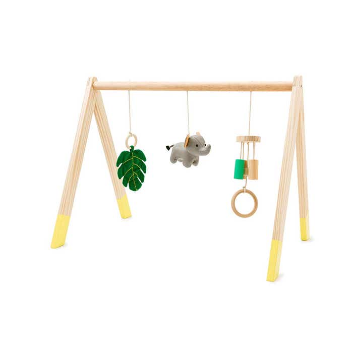 Little Big Friends Jungle Wooden Activity Gym – Baby Arch Play Gym with Hanging Toys (Ages 0+)