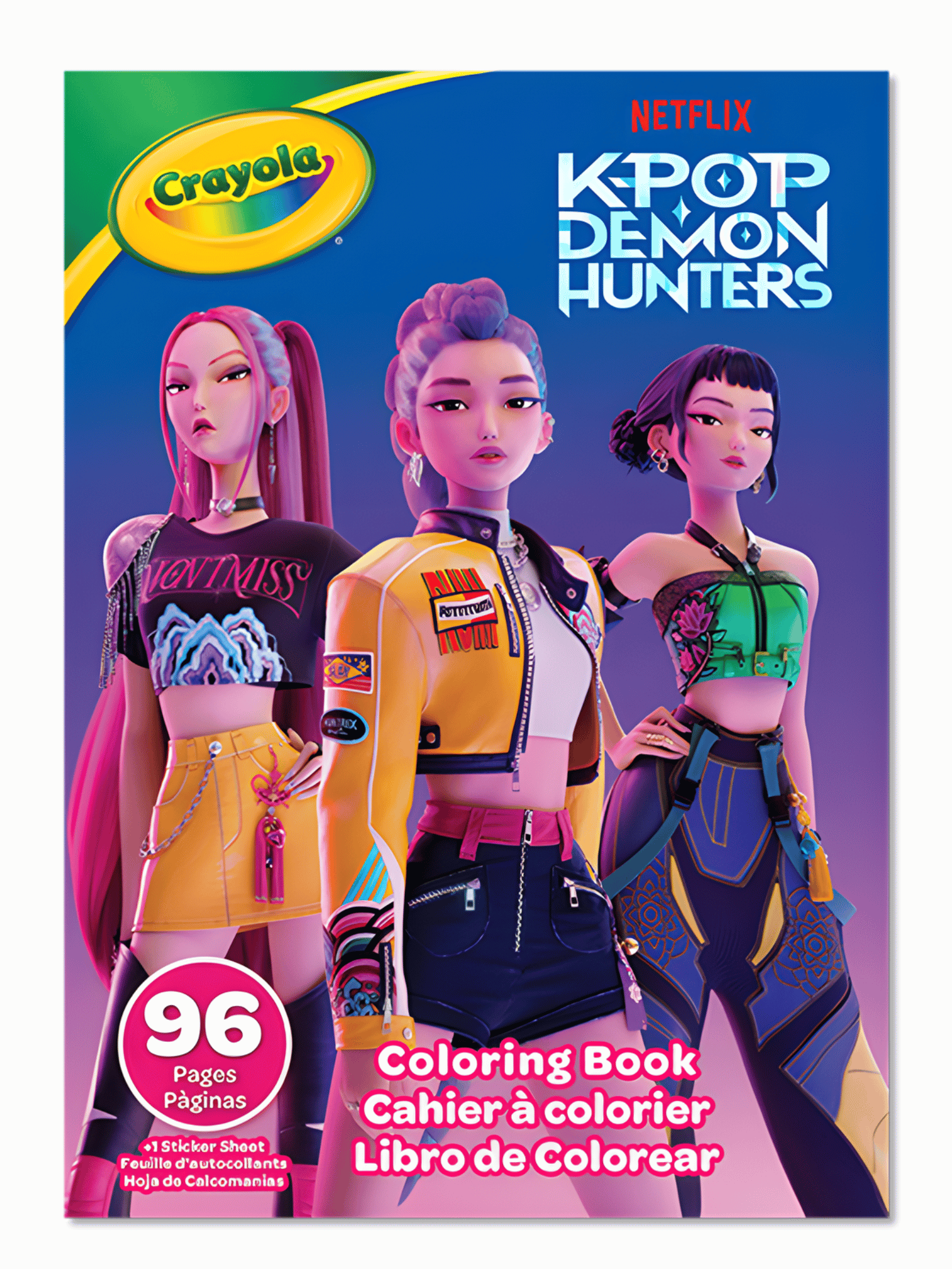 Crayola 96 Page Colouring Book – K-Pop Demon Hunters
