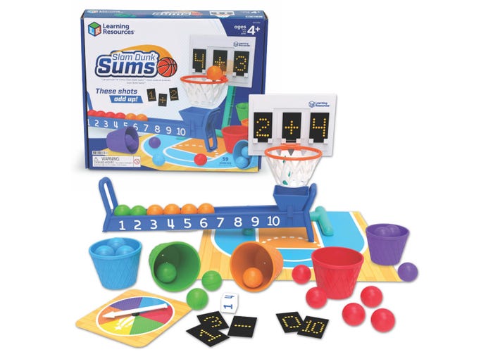 Learning Resources Slam Dunk Sums Math Game – Addition & Counting Basketball STEM Toy (Ages 5+)