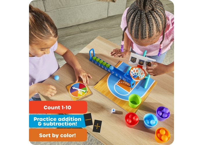 Learning Resources Slam Dunk Sums Math Game – Addition & Counting Basketball STEM Toy (Ages 5+)