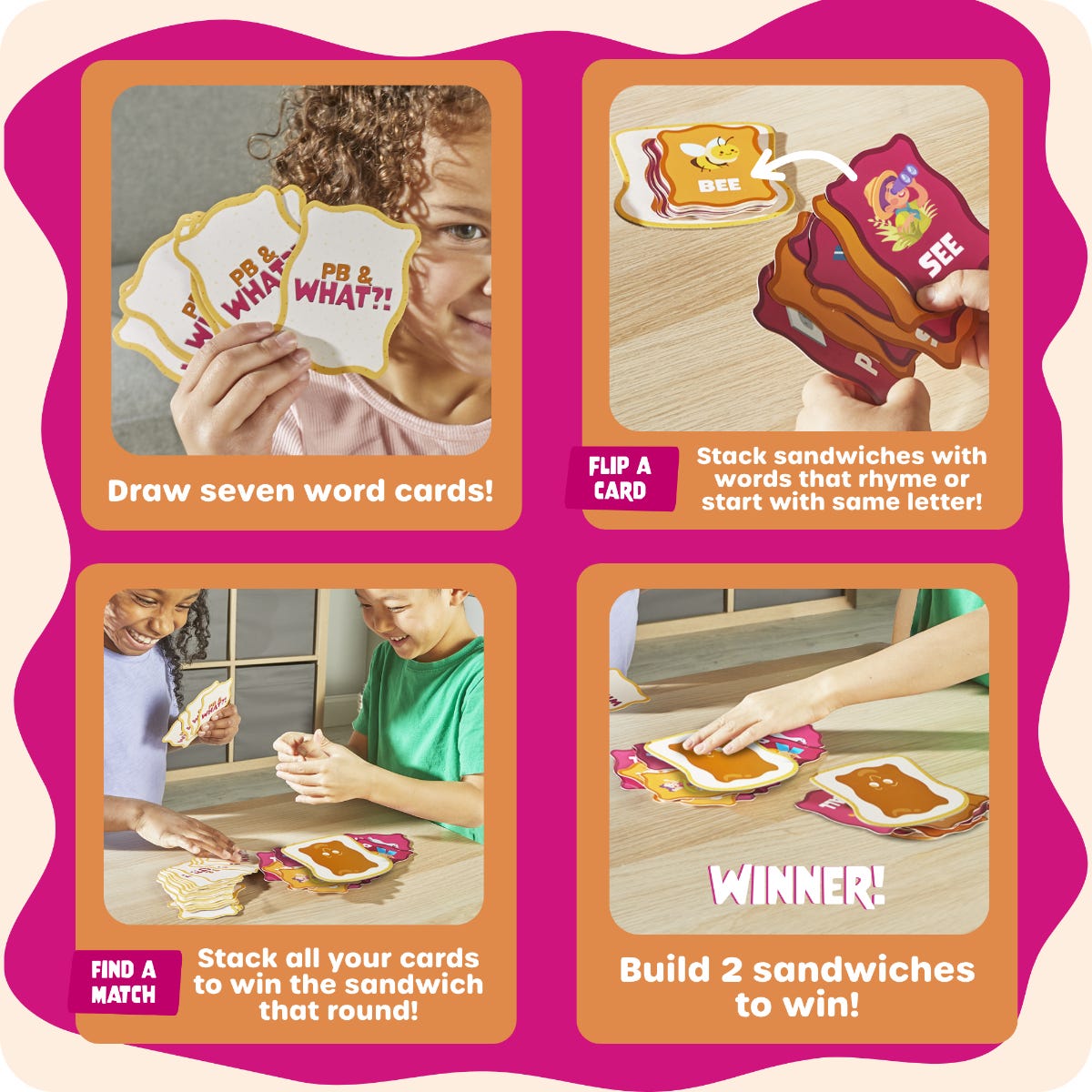Learning Resources PB & What?! Rhyming Word Card Game – Language & Phonics Game (Ages 5+)