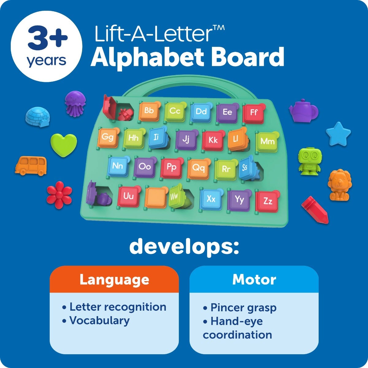 Learning Resources Lift-A-Letter Alphabet Board – A–Z Letter Recognition Activity (Ages 3+)