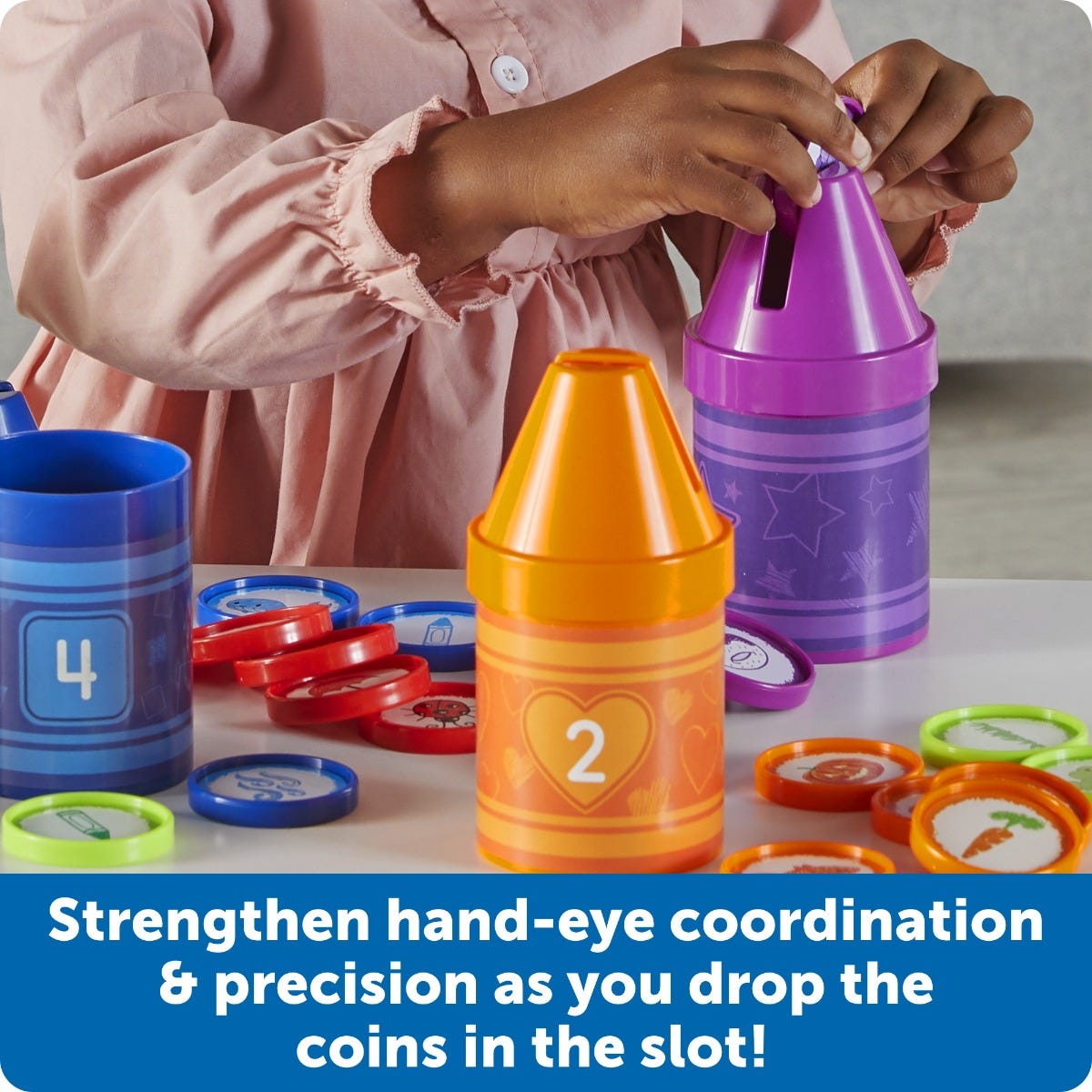 Learning Resources Counting Crayons – Count, Match & Sort Set for Toddlers (Ages 2+)