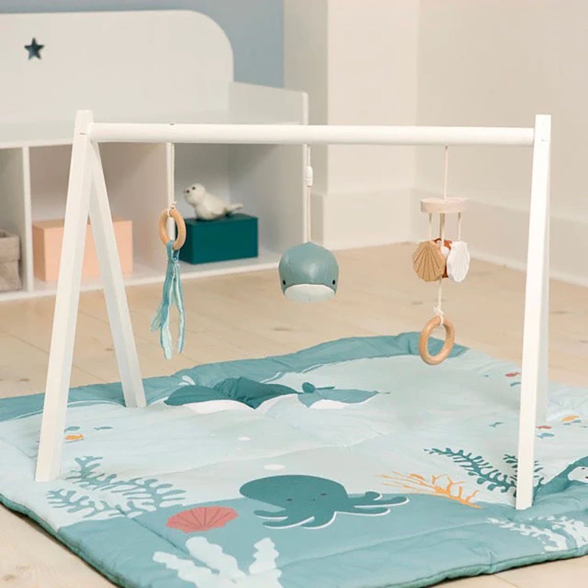 Little Big Friends Ocean Wooden Activity Gym - Ocean – Ocean World Baby Toy (Ages 0+)