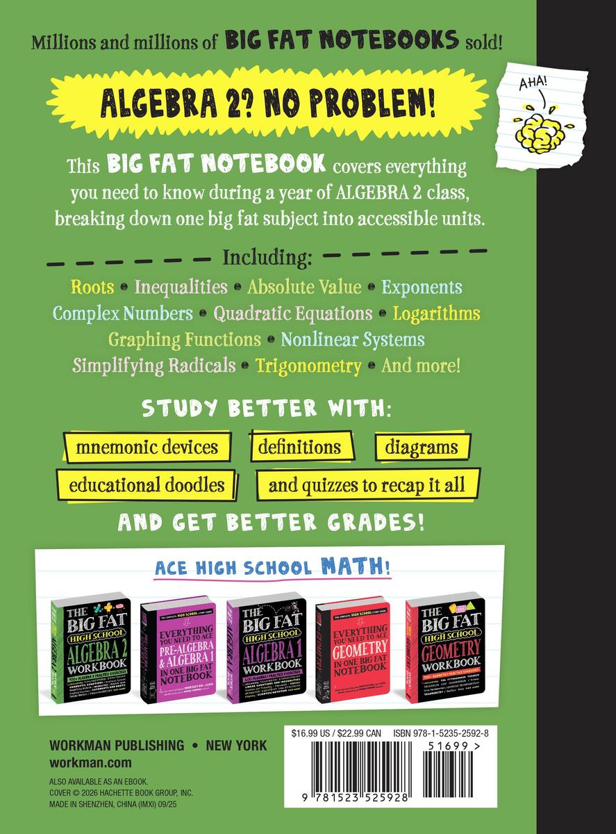 Everything You Need to Ace Algebra in One Big Fat Notebook
