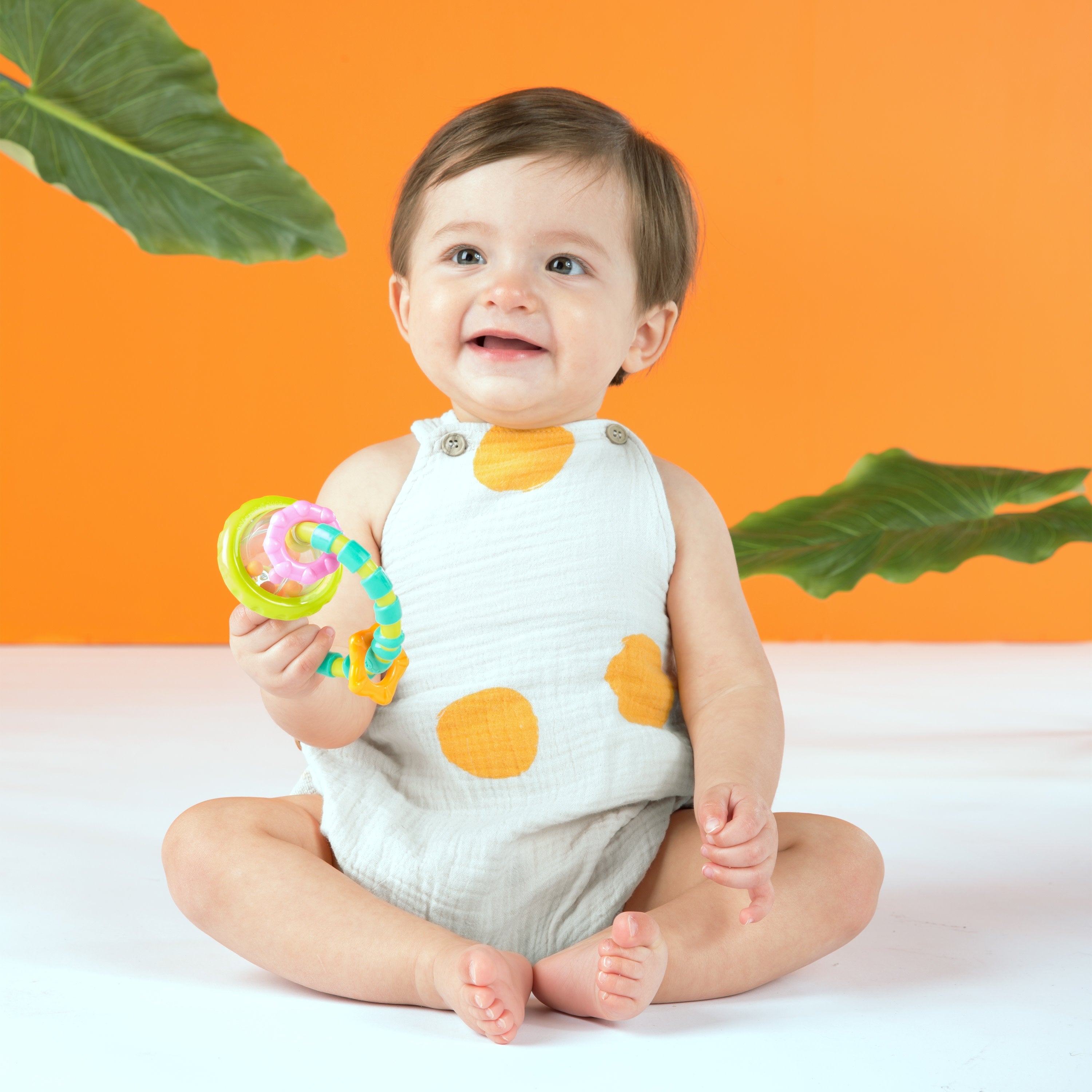 Bright Starts Grab & Spin Rattle and Teether Toy