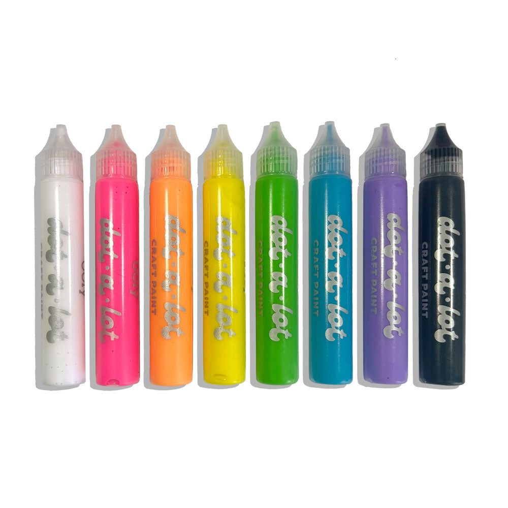 Ooly Dot-A-Lot 3D Dimensional Craft Paint – Bright Colours (Set of 8)