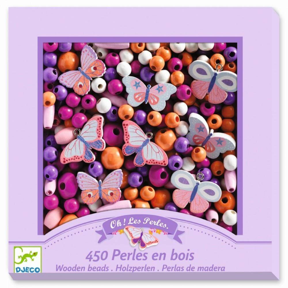 Djeco Wooden Beads Butterflies