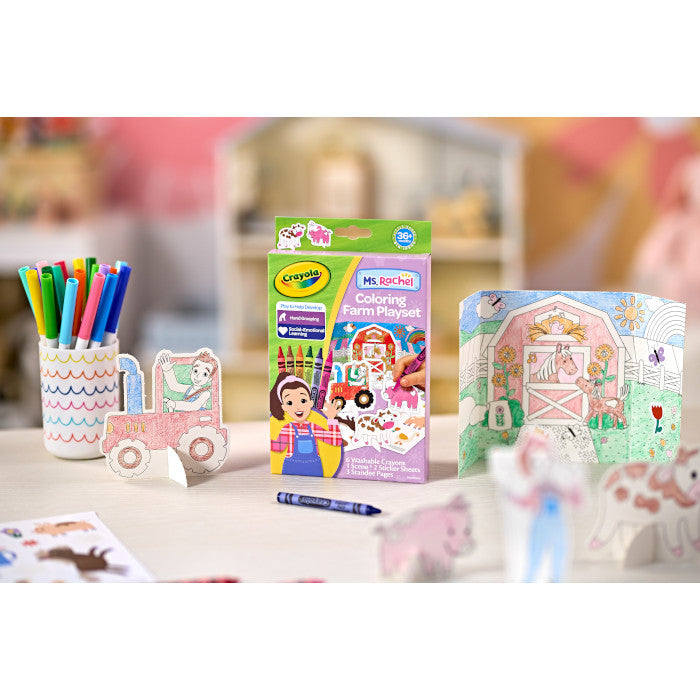 Crayola Ms. Rachel Colouring Farm Playset – Pop-Up Farm Colouring Activity for Toddlers (Ages 1+)