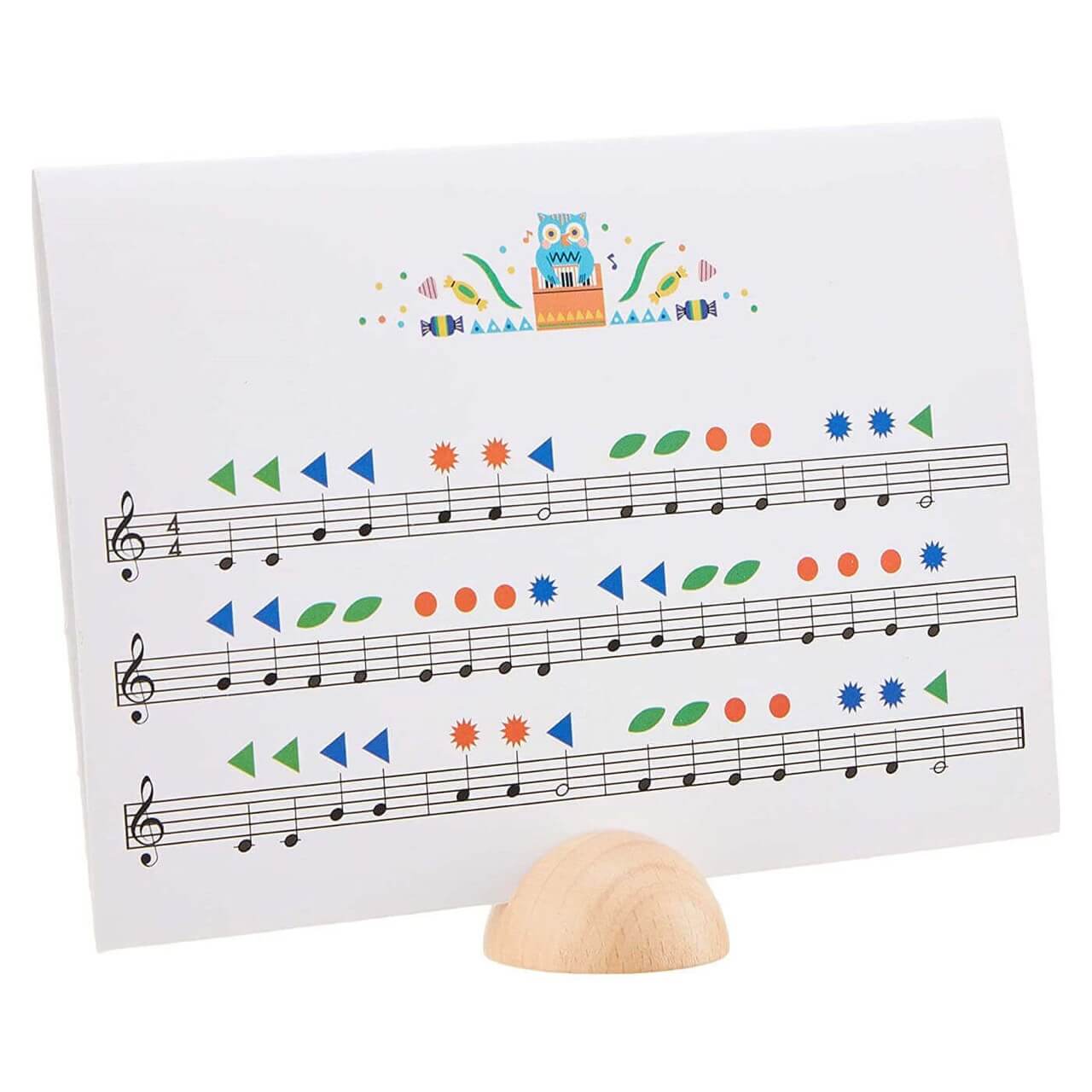 Djeco Animambo 18-Key Electronic Piano – Wooden Kids Piano with Colour-Coded Score Cards (Ages 3+)