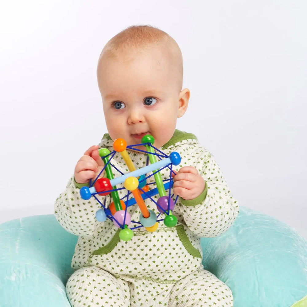 Manhattan Toy Skwish Color Burst Rattle & Teether – Colourful Baby Sensory Toy