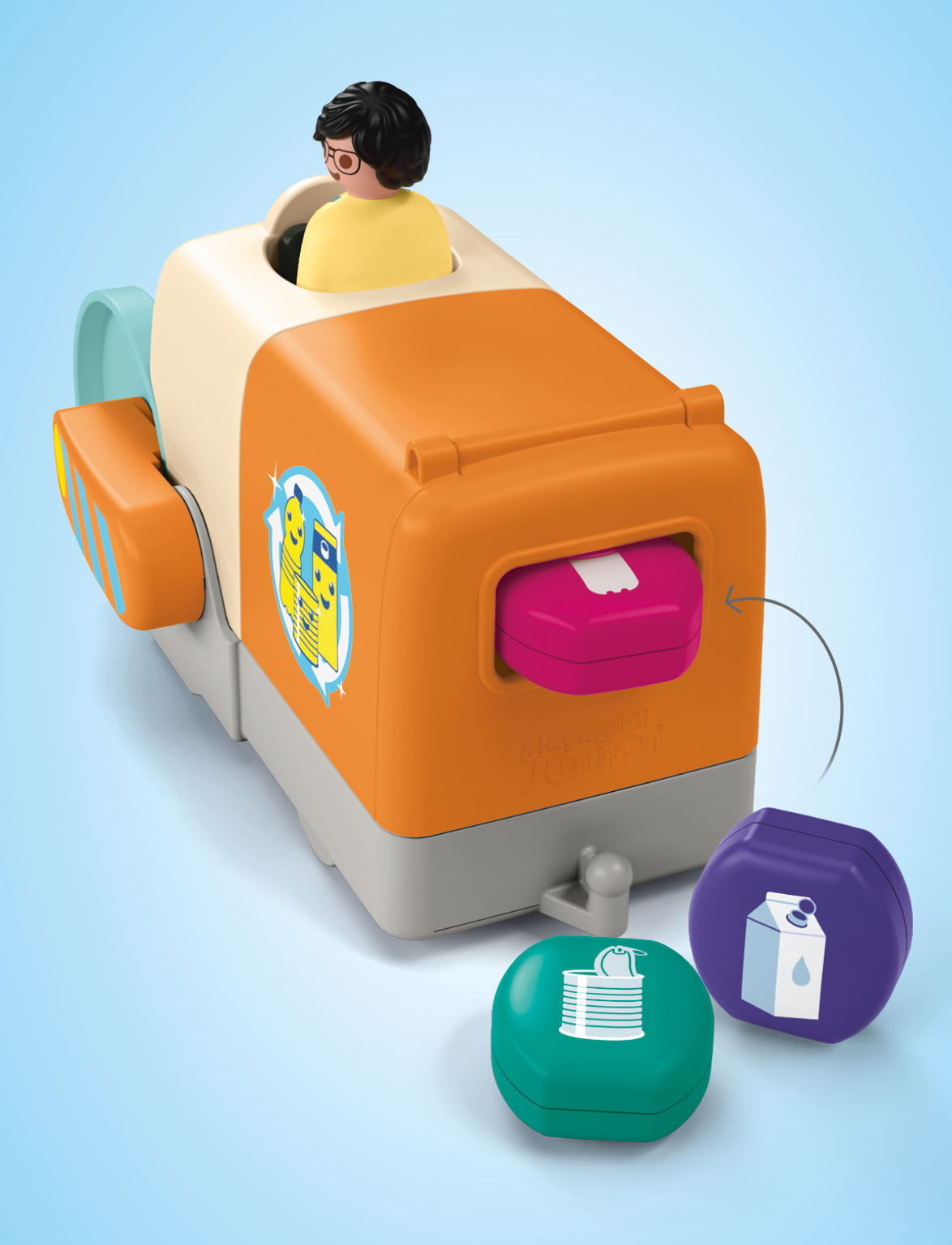 Playmobil JUNIOR: Push and Grab Garbage Collector Vehicle