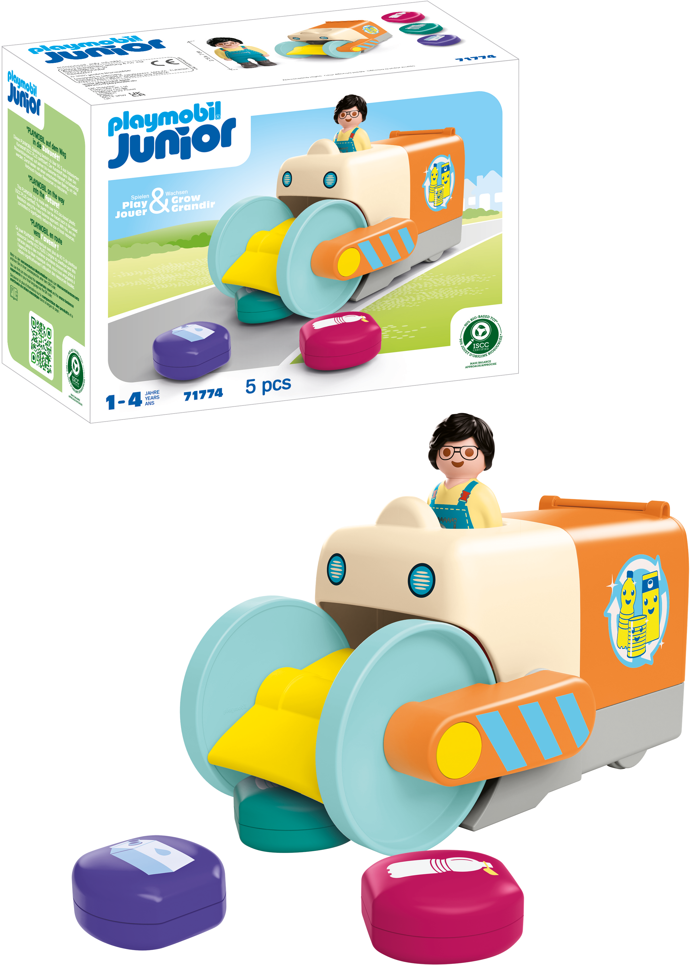 Playmobil JUNIOR: Push and Grab Garbage Collector Vehicle
