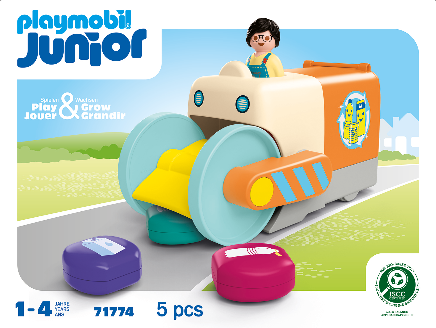 Playmobil JUNIOR: Push and Grab Garbage Collector Vehicle