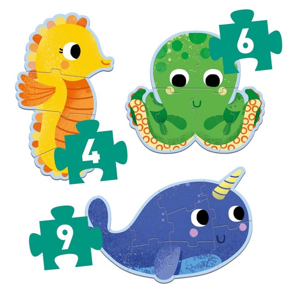 Djeco Primo Puzzle In the Sea (4, 6, 9 pcs)