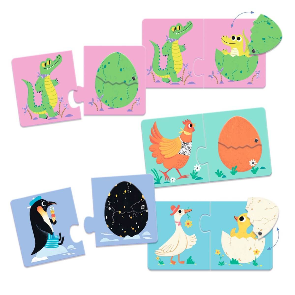Djeco Puzzle Duo Articulo Funny Eggs