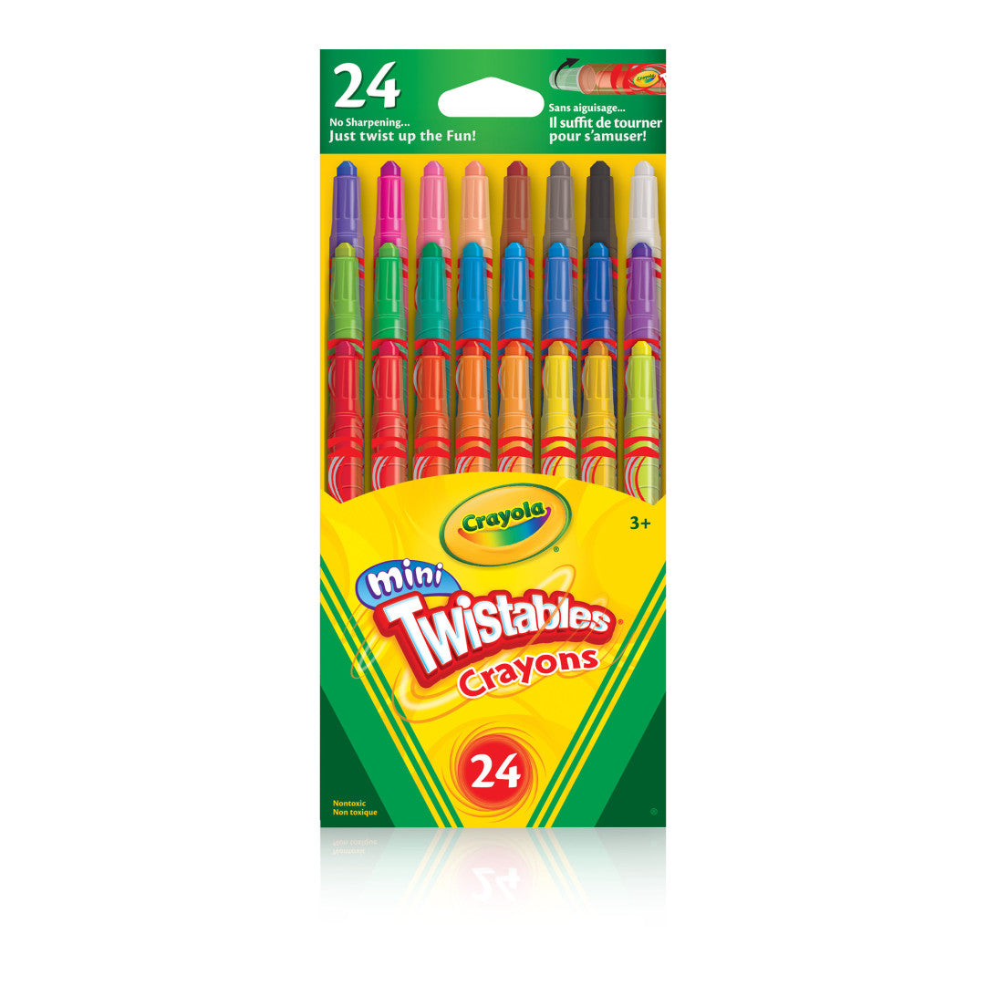 Crayola 24-Count Mini Twistable Crayons – Compact No-Sharpen Crayons for Little Hands (Ages 3+)