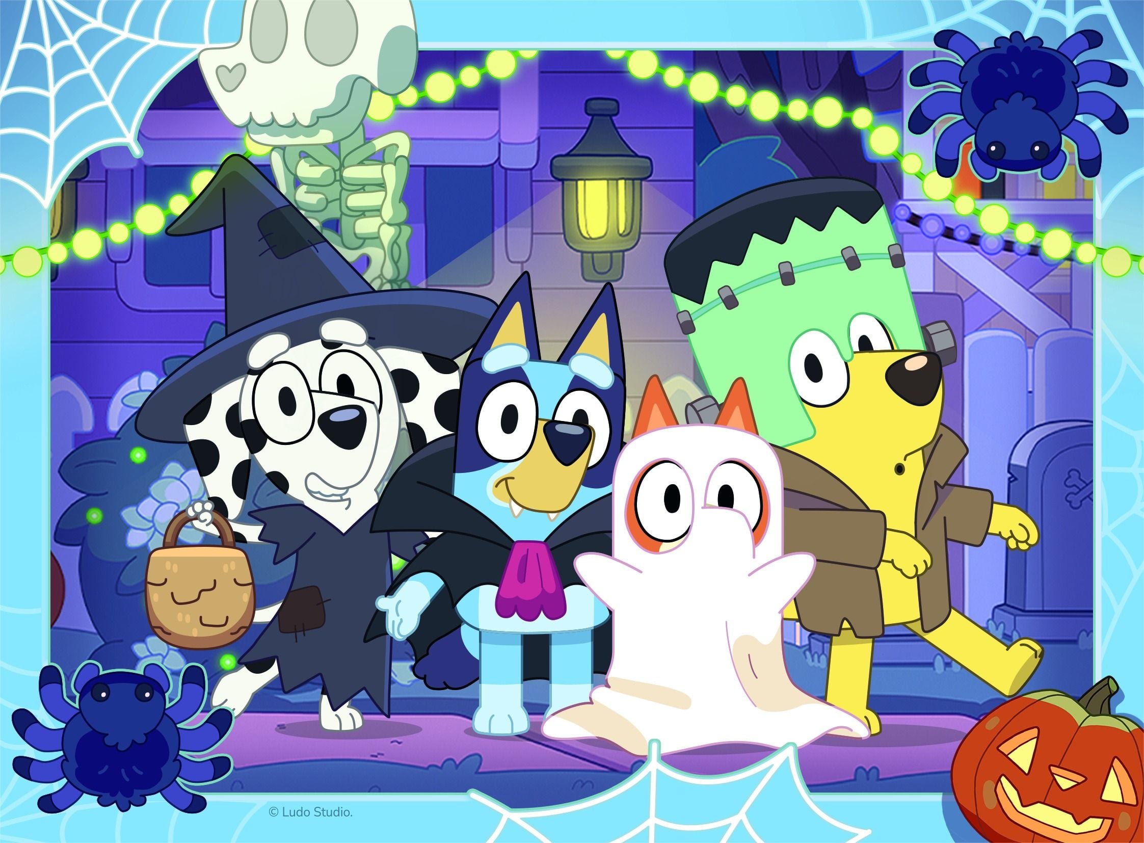 Ravensburger Bluey Halloween 4-in-a-Box Puzzle Set – Progressive Kids Halloween Puzzles (Ages 3+
